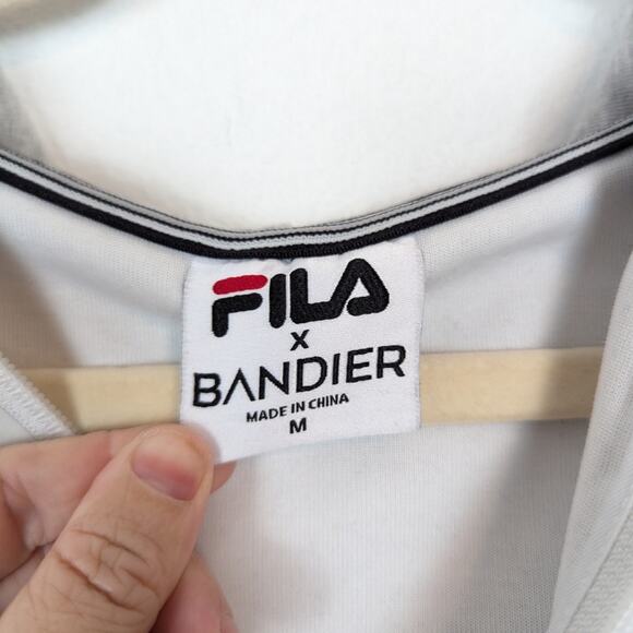 FILA x Bandier Light Gray Pullover Hooded Sweatshirt Size M - Picture 6 of 7